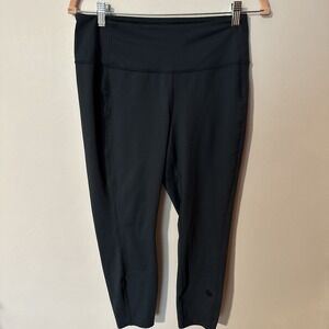 LL Bean Navy Blue Capri Cropped Athletic Legging Pants MP Medium Petite Run Jog